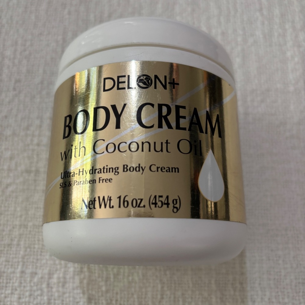 Delon+ Ultra-Hydrating Body Cream with Coconut Oil 16 oz SLS Paraben Free